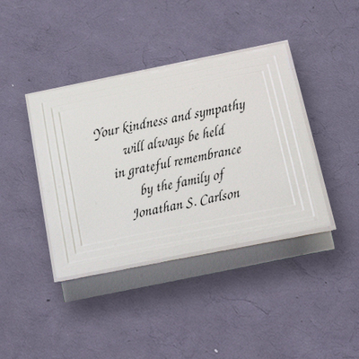 Yorkshire Folded Sympathy Cards - Raised Ink